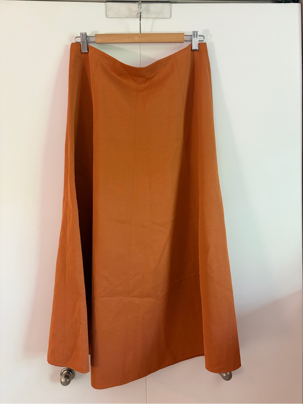 Vince Dusk Paneled Slip Midi Skirt Orange Size 12 Terracotta A-Line